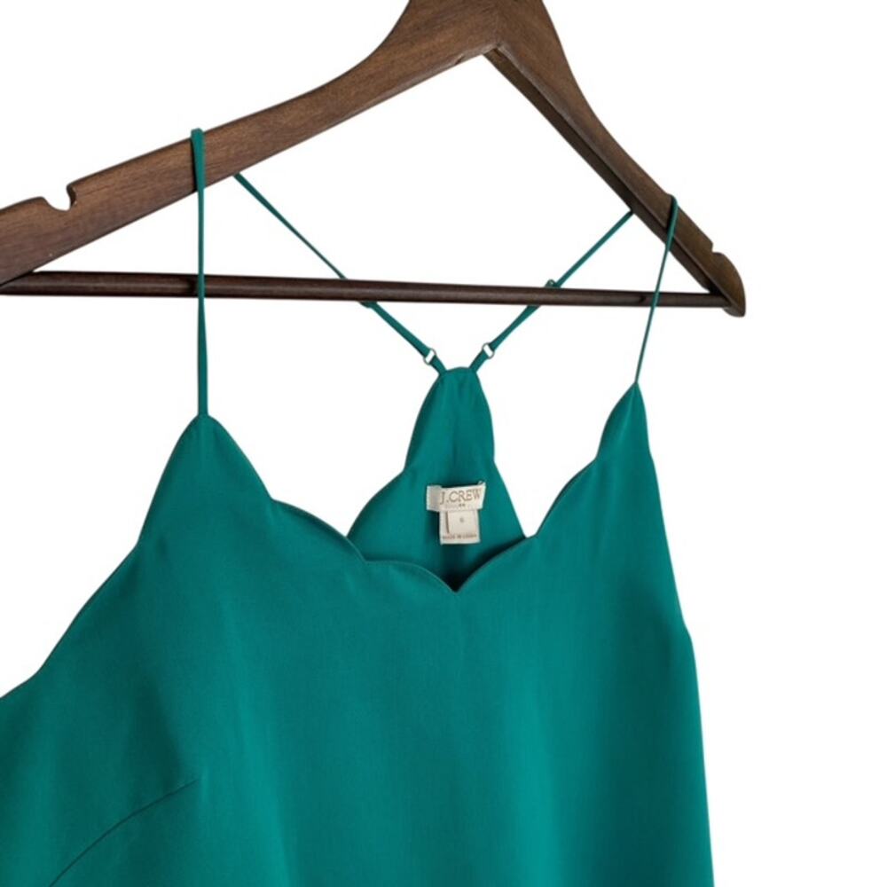 J. Crew Kelly Green Scallop Razor Back Tank - Size 6 - Picture 5 of 5